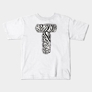 Zebra Letter T Kids T-Shirt